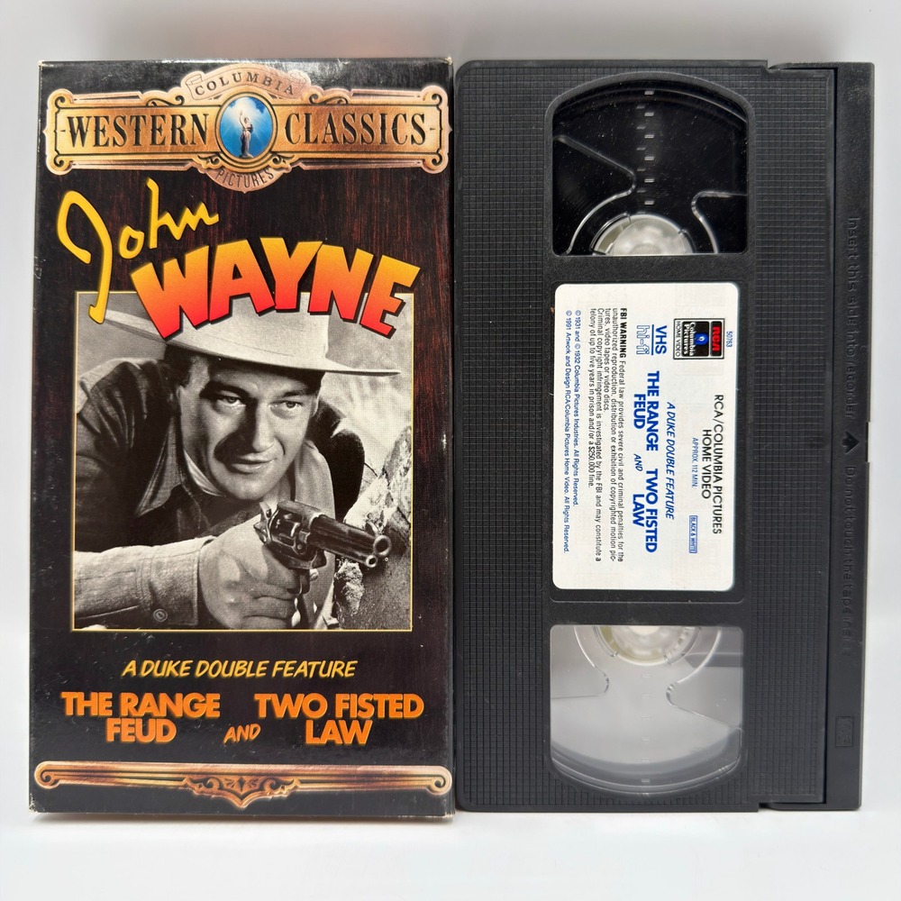 John Wayne Western Classics The Range Feud Two Fisted Law VHS Double Feature
